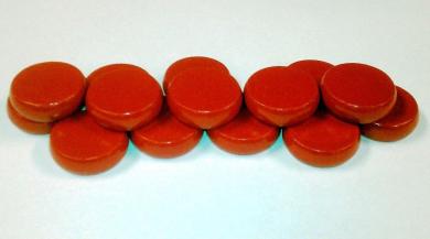 14 Crokinole Discs "Rot" 