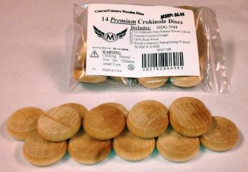 14 Crokinole Discs "Natur" 