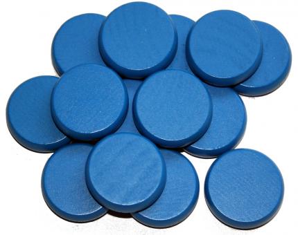 14 Crokinole Discs "dunkelblau" 